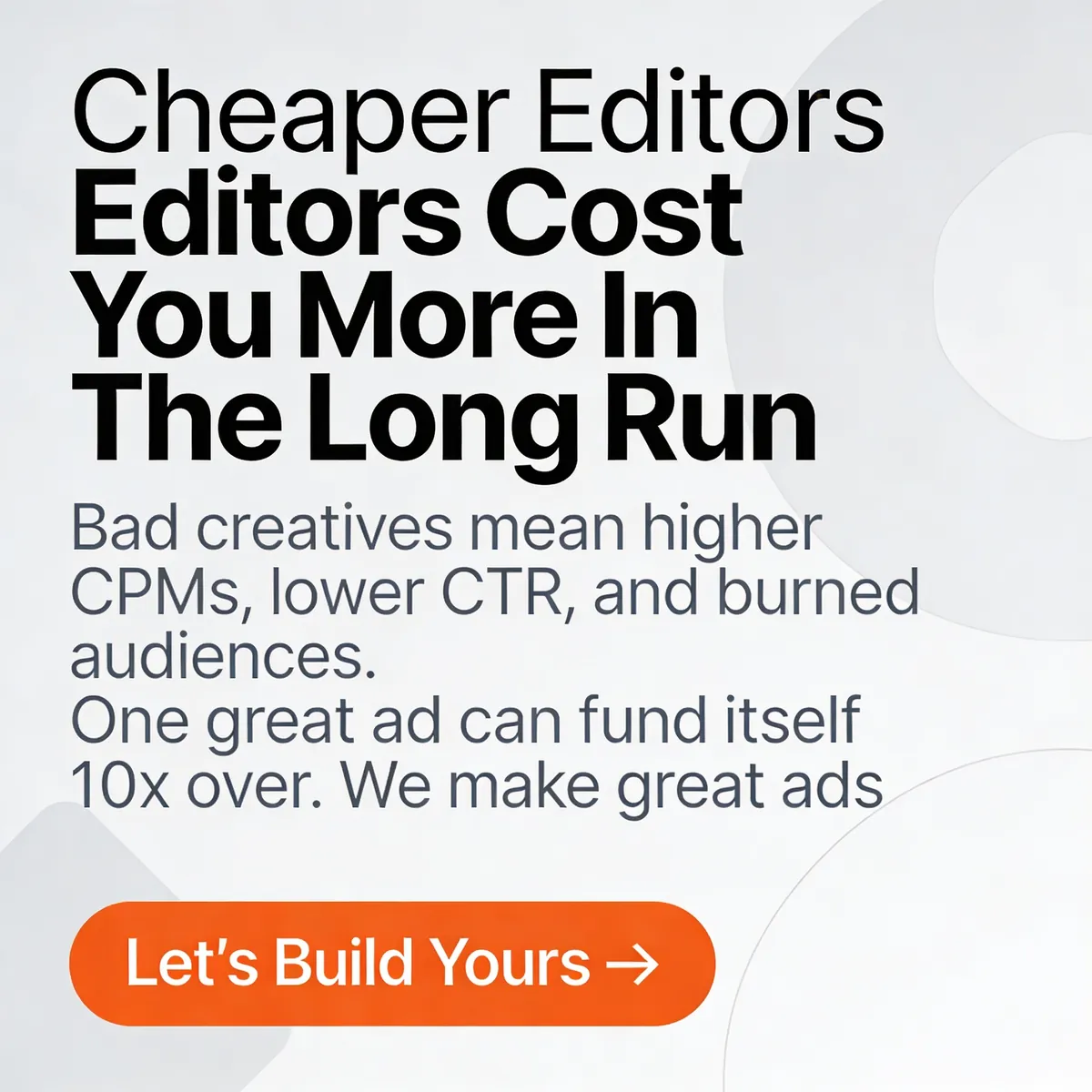 Cheaper Editors Cost You More In The Long Run. — KillerCreatives Facebook & TikTok video ad creative #2