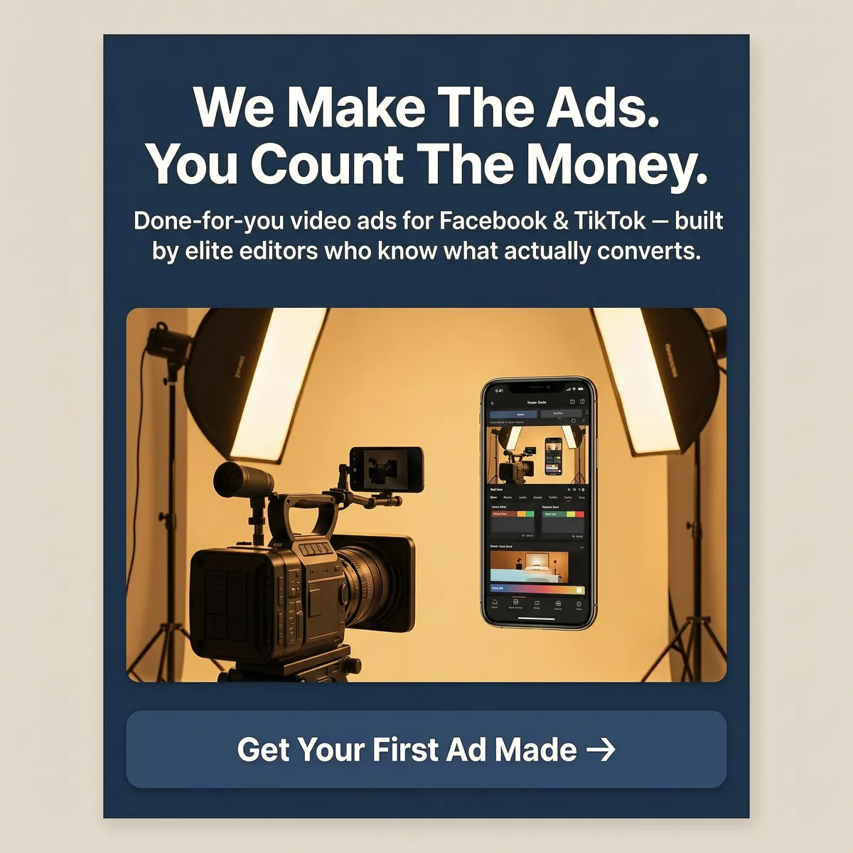 We Make The Ads. You Count The Money. — KillerCreatives Facebook & TikTok video ad creative #2