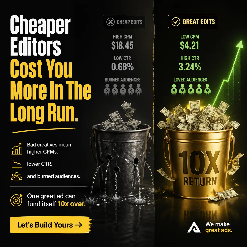 Cheaper Editors Cost You More In The Long Run. — KillerCreatives Facebook & TikTok video ad creative #4