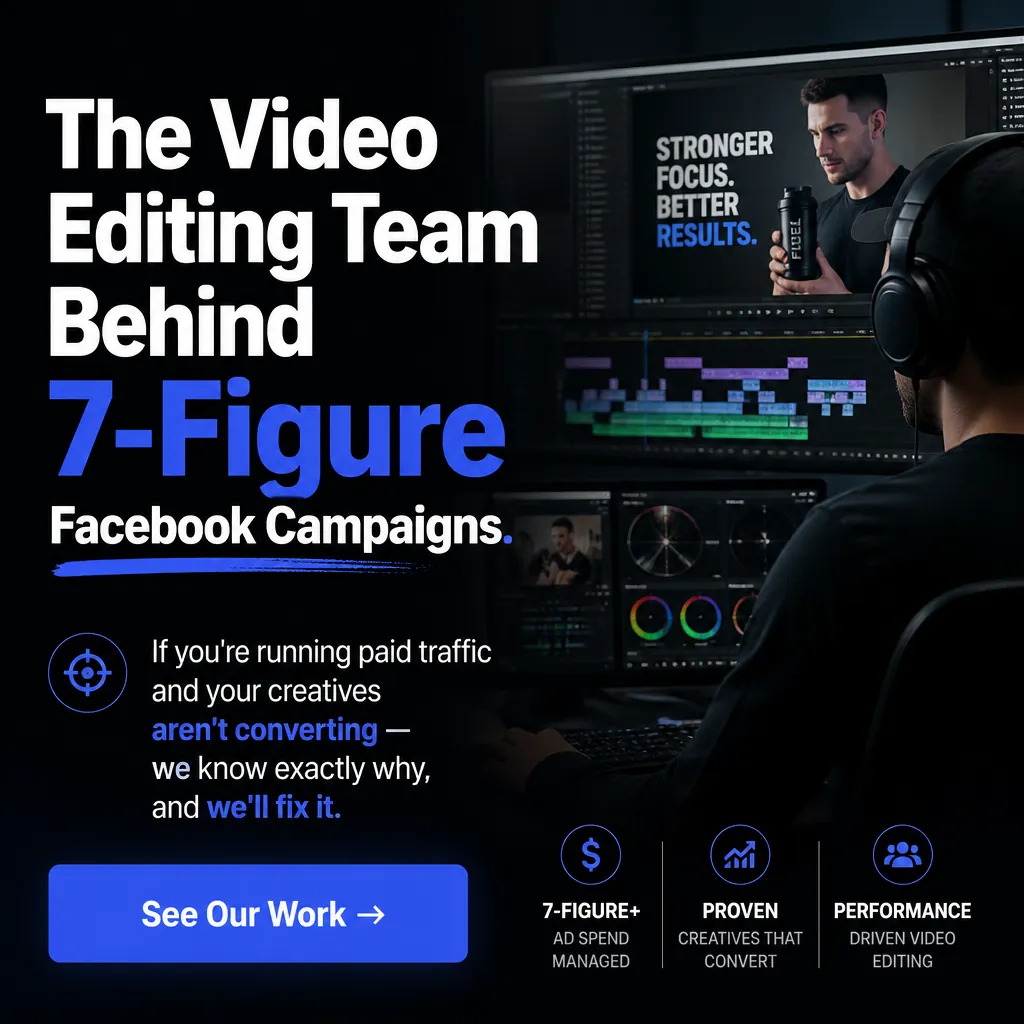 The Video Editing Team Behind 7-Figure Facebook Campaigns. — KillerCreatives Facebook & TikTok video ad creative #4