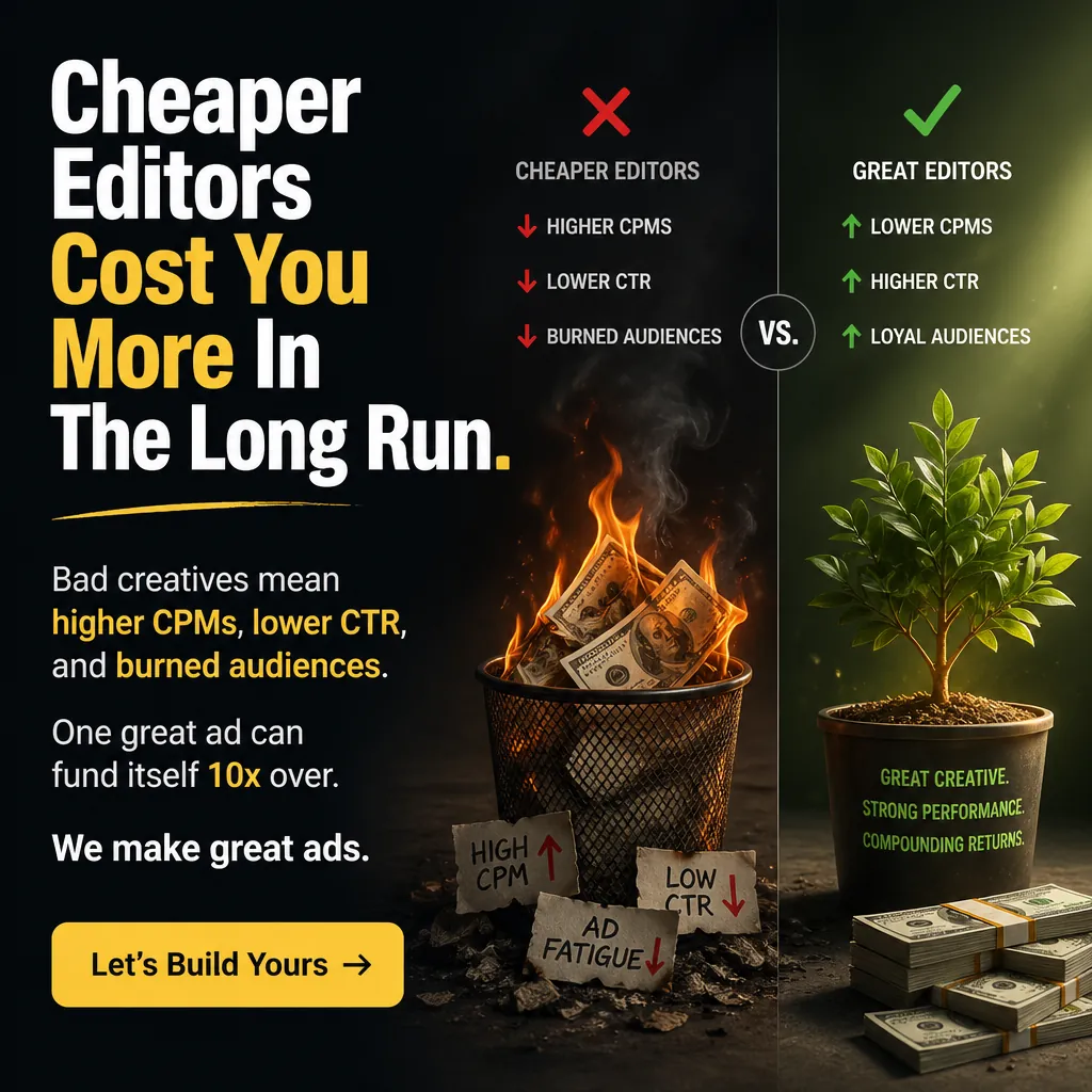 Cheaper Editors Cost You More In The Long Run. — KillerCreatives Facebook & TikTok video ad creative #5