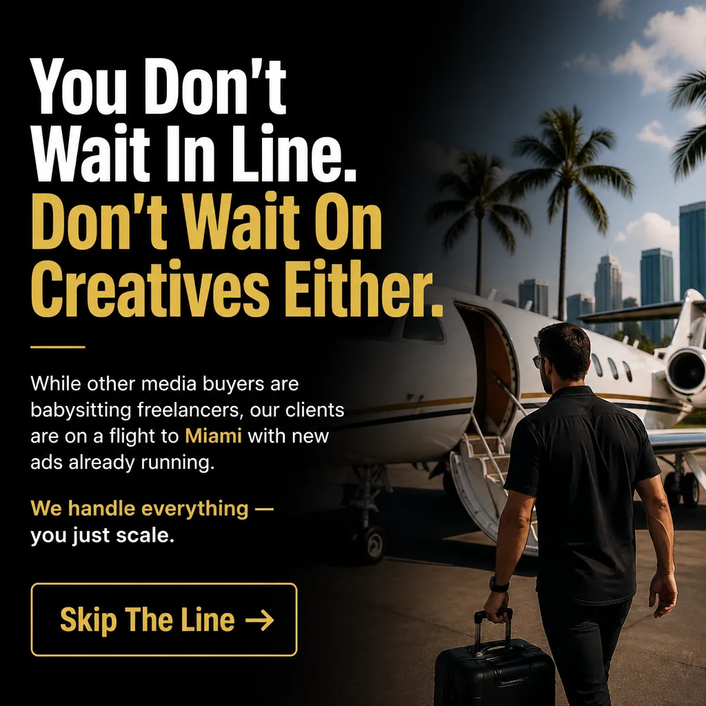 You Don't Wait In Line. Don't Wait On Creatives Either. — KillerCreatives Facebook & TikTok video ad creative #1
