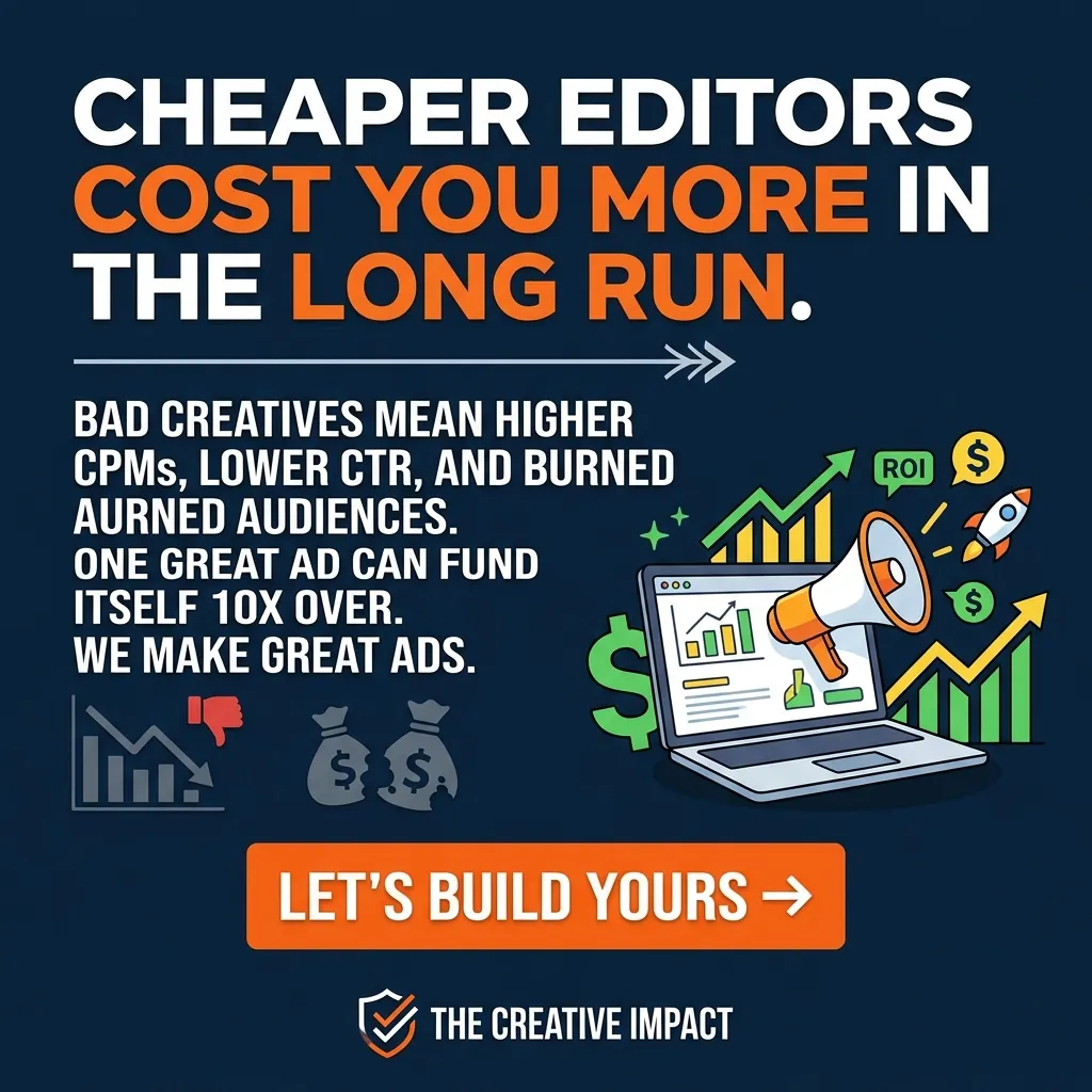 Cheaper Editors Cost You More In The Long Run. — KillerCreatives Facebook & TikTok video ad creative #7