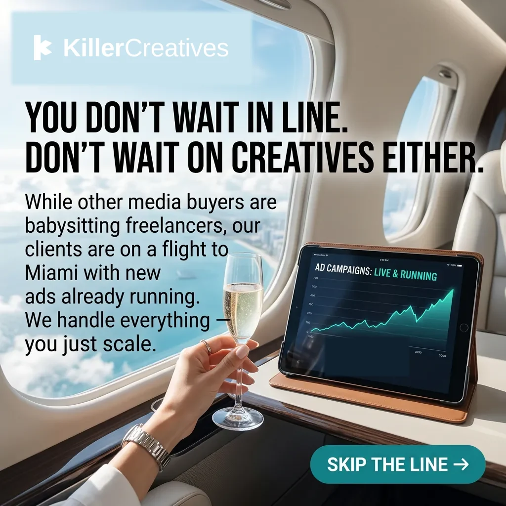 You Don't Wait In Line. Don't Wait On Creatives Either. — KillerCreatives Facebook & TikTok video ad creative #2