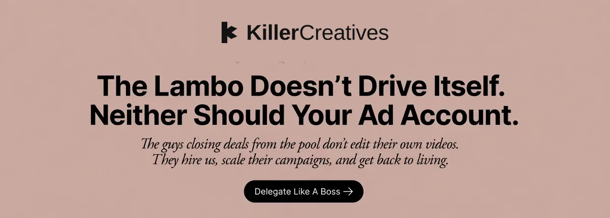 The Lambo Doesn't Drive Itself. Neither Should Your Ad Account. — KillerCreatives Facebook & TikTok video ad creative #3