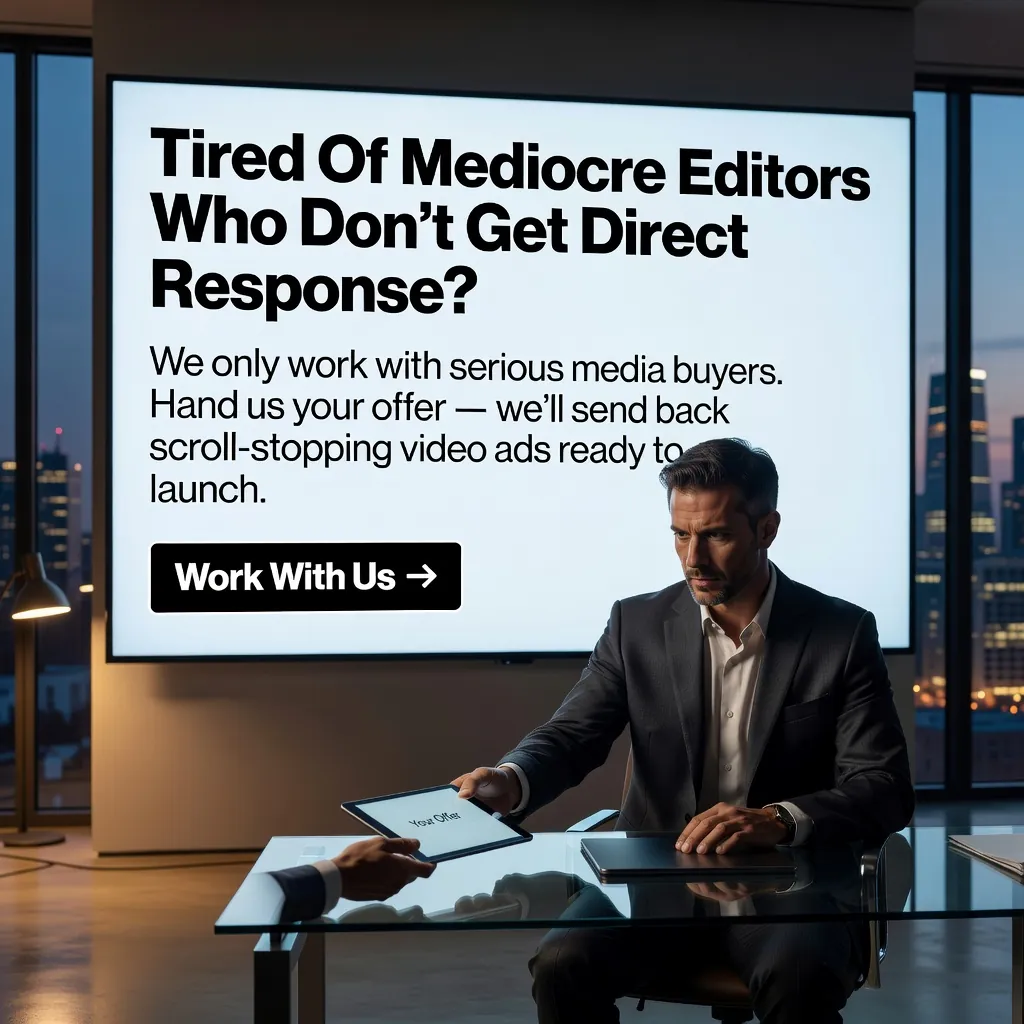 Tired Of Mediocre Editors Who Don't Get Direct Response? — KillerCreatives Facebook & TikTok video ad creative #4